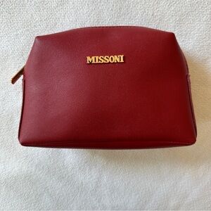 Missoni x Saudia Airlines Cosmetic Bag Pouch Red Gold Logo New